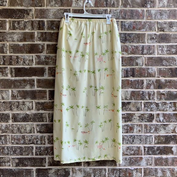Women's Wrap Skirt Cover Up Yellow Beach Print - Picture 4 of 10